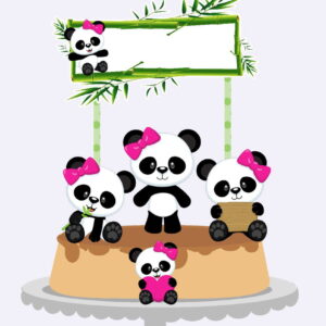 Arquivos Silhouette topo de bolo Panda em camada