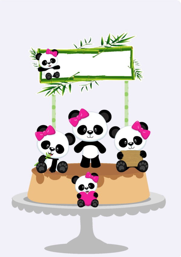 Arquivos Silhouette topo de bolo Panda em camada