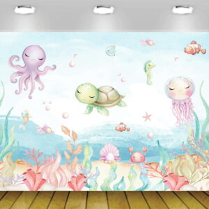 Arte Digital para Painel Fundo do Mar Aquarela