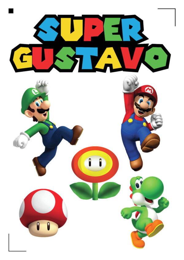 Arte digital topo de bolo Super Mário