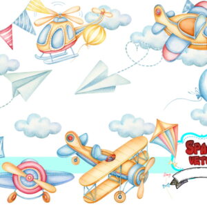 Avião Aquarela Kit Digital Compre 1 Leve 2 Ref1005