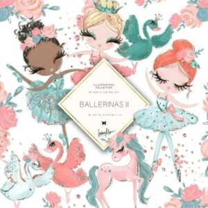Bailarina aquarela - kits digital