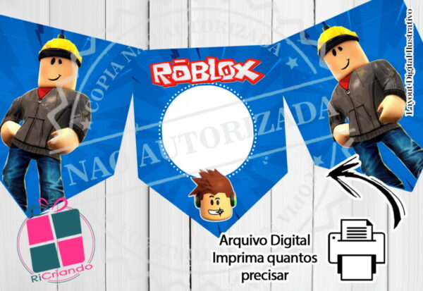 Bandeirola e Adesivo Roblox - Arquivo Digital