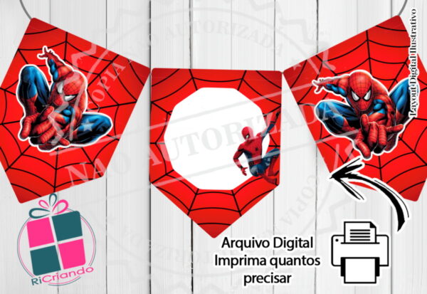 BANDEIROLA HOMEM ARANHA - ARQUIVO DIGITAL