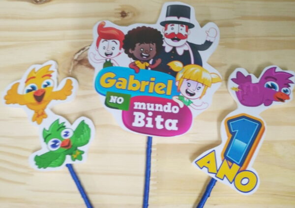 Bita topo de bolo personalizado pronta entrega - Image 4