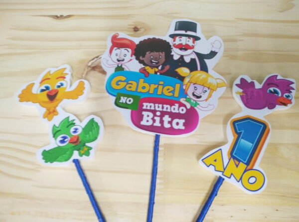 Bita topo de bolo personalizado pronta entrega - Image 5