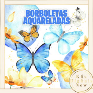 Borboletas Aquareladas Aquarelas Kit Digital