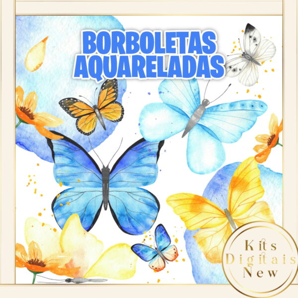 Borboletas Aquareladas Aquarelas Kit Digital