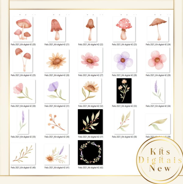 BOSQUE CUTE CANDY COLOR AQUARELA KIT DIGITAL - Imagem 3