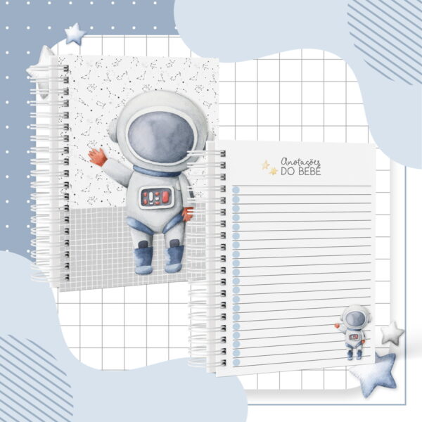 Caderneta de Vacinação Astronauta Aquarela - Arquivo Digital - Image 3