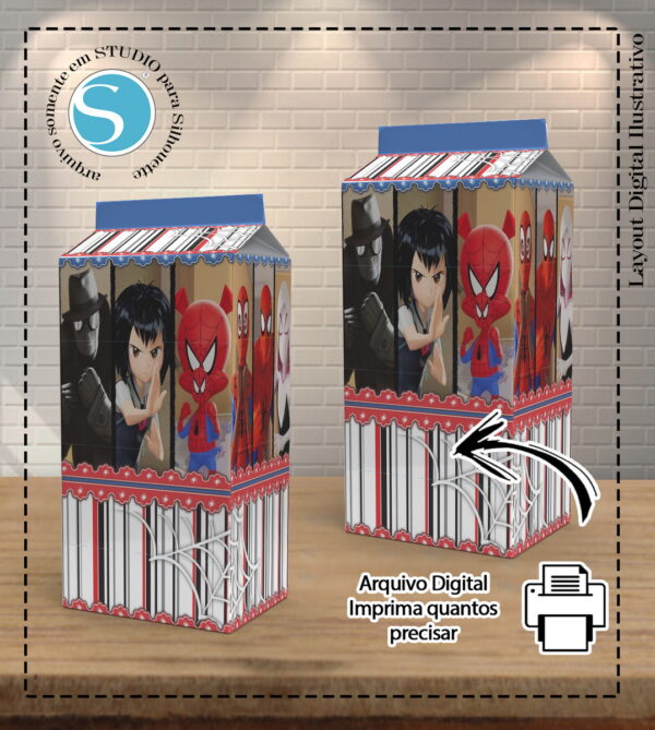 CAIXA MILK HOMEM ARANHA ARANHAVERSO - ARQUIVO DIGITAL