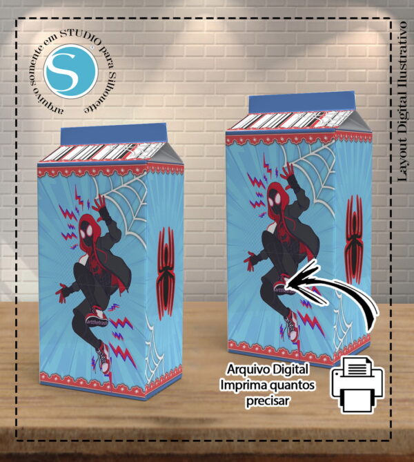 CAIXA MILK HOMEM ARANHA ARANHAVERSO - ARQUIVO DIGITAL