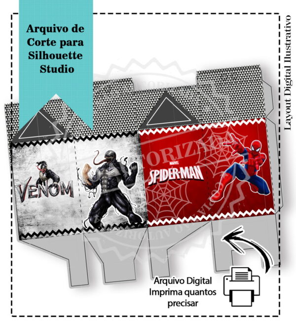 CAIXA MILK VENOM E HOMEM ARANHA - ARQUIVO DIGITAL