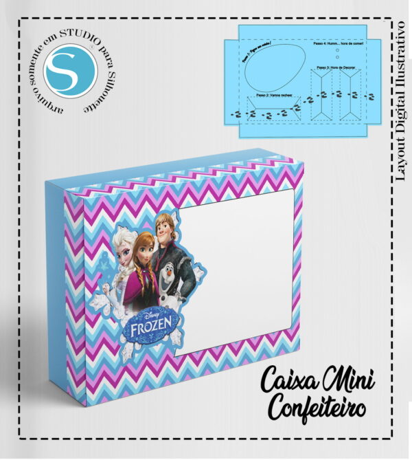 CAIXA MINI CONFEITEIRO FROZEN - ARQUIVO DIGITAL
