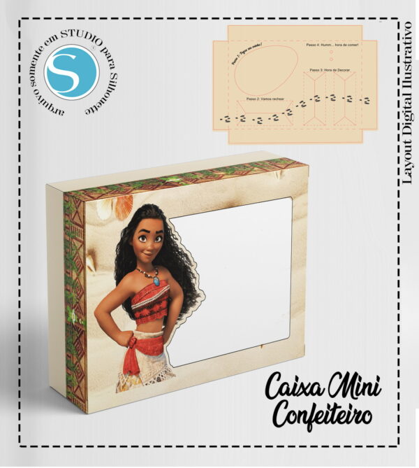 CAIXA MINI CONFEITEIRO MOANA - ARQUIVO DIGITAL
