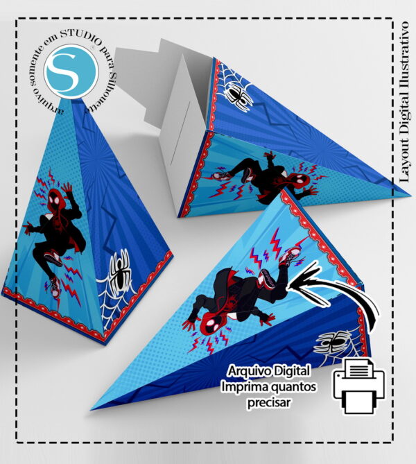 CAIXA PIRAMIDE HOMEM ARANHA ARANHAVERSO - ARQUIVO DIGITAL