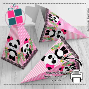 Caixa Piramide Ursinho Panda .- Arquivo Digital