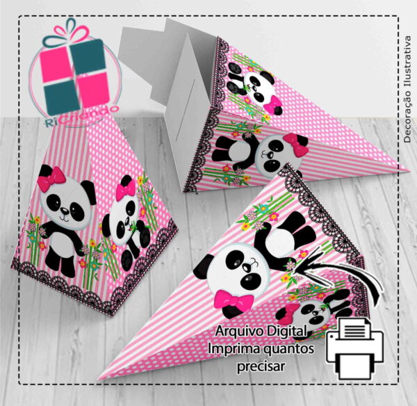 Caixa Piramide Ursinho Panda .- Arquivo Digital