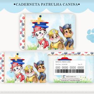 Cartão Sus Patrulha Canina Aquarela - Arquivo Digital