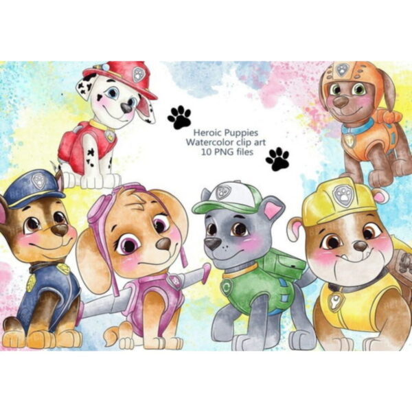 Clipart Kit Digital Patrulha Canina Aquarela/+20kit Cod:8001 - Image 2