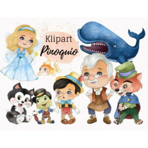 Clipart Kit Digital Pinóquio Aquarela/+20kits Cod:1051