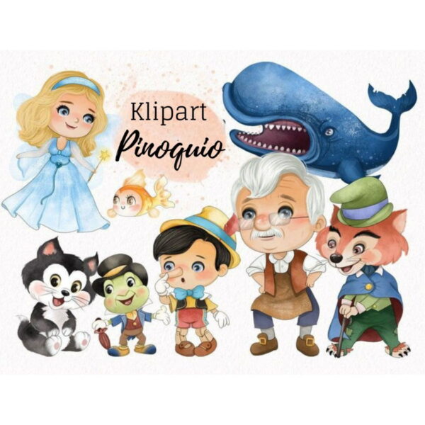Clipart Kit Digital Pinóquio Aquarela/+20kits Cod:1051