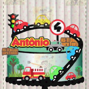 Cod 3- Carros Topo de Bolo Arquivo de Corte