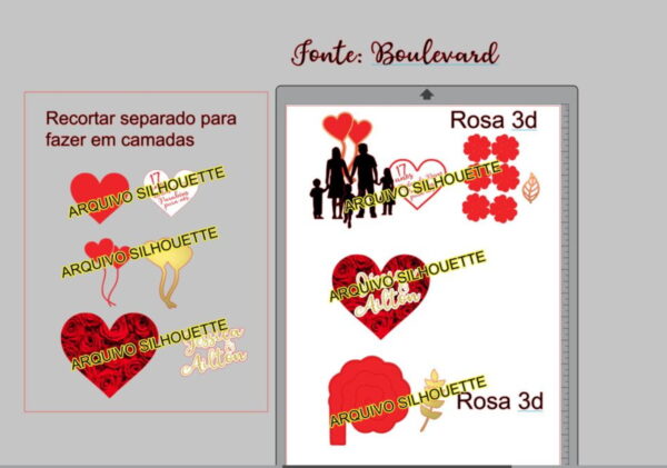 Combo + Arquivo De Corte - Topo De Bolo Bodas De Rosas - Image 3