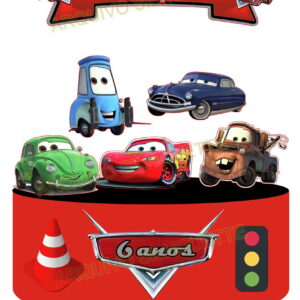 COMBO + Arquivo de Corte - Topo de Bolo Carros Disney 1