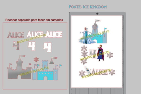 COMBO + Arquivo de Corte - Topo de Bolo Frozen 1 - Image 2