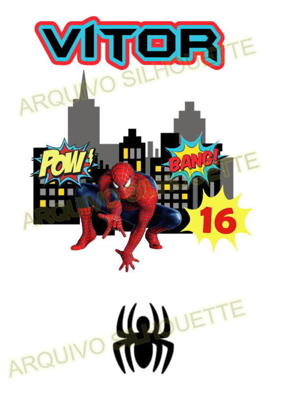 COMBO + Arquivo de Corte - Topo de Bolo Homem Aranha 4 - Image 2