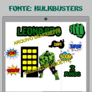 COMBO + Arquivo de Corte - Topo de Bolo Hulk 2