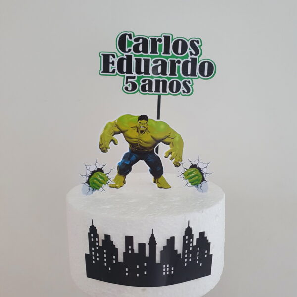 COMBO + Arquivo de Corte - Topo de Bolo Hulk - Imagem 2