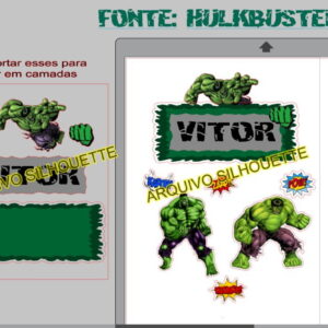 COMBO + Arquivo de Corte - Topo de Bolo Hulk 3