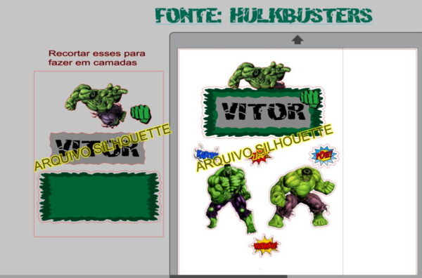 COMBO + Arquivo de Corte - Topo de Bolo Hulk 3