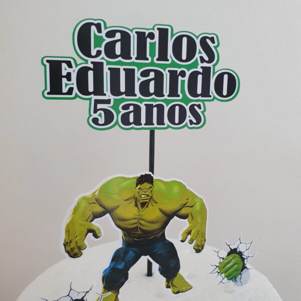 COMBO + Arquivo de Corte - Topo de Bolo Hulk - Imagem 3
