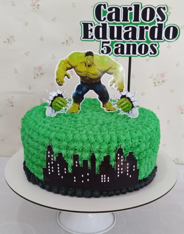 COMBO + Arquivo de Corte - Topo de Bolo Hulk