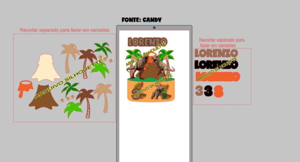Combo + Arquivo De Corte - Topo De Bolo Jurassic - Image 3