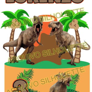 Combo + Arquivo De Corte - Topo De Bolo Jurassic