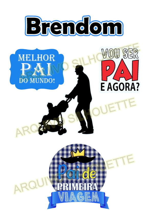 Combo+ Arquivo De Corte- Topo De Bolo Pai De Primeira Viagem