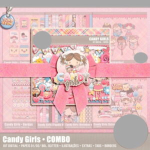 Kit papéis e imagens Candy Girls Aquarela