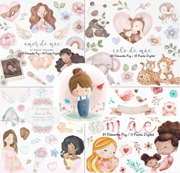 Combo - 4 Kits Dia das Mães Aquarela