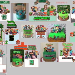 Combo Topo de Bolo Minecraft - Varios