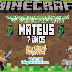 Convite Digital Minecraft