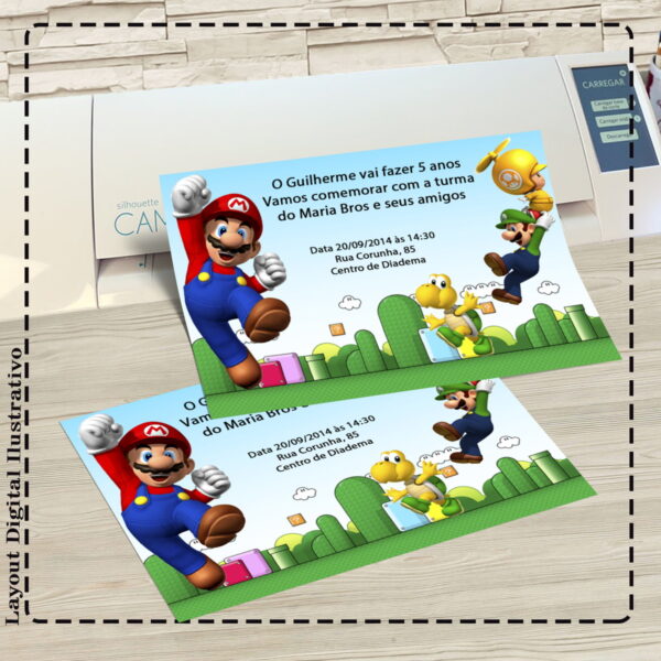 CONVITE SUPER MARIO BROS - ARQUIVO DIGITAL