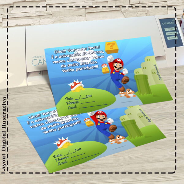 CONVITE SUPER MARIO BROS - ARQUIVO DIGITAL