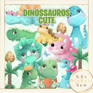Dinossauro Aquarela Kit Digital