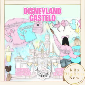 DISNEYLAND CASTELO AQUARELA KIT DIGITAL
