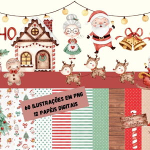Doce Natal Aquarela Kit Digital