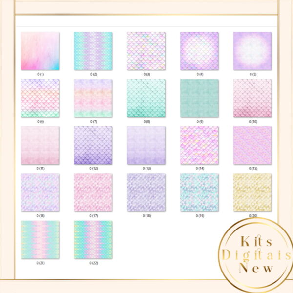 Escama Sereia Candy Color Kit Digital - Imagem 2